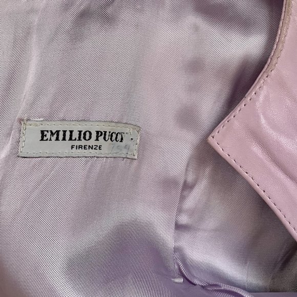 RARE Emilio Pucci Leather Lilac Shift Dress - Picture 5 of 13